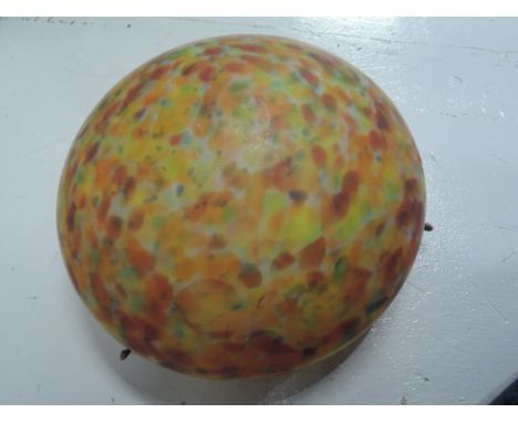 A period mottled or marbled glass ceiling light 