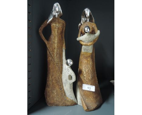 Two ceramic and chrome style figures by the Leonardo Collection