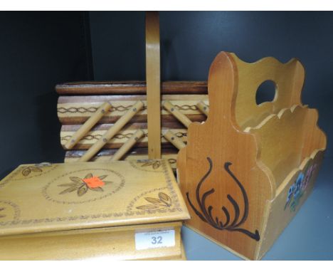 A selection of vintage wooden trinket and jewellery boxes