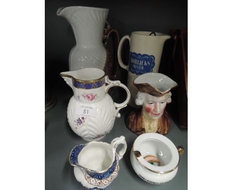 A selection of vintage ceramics including Horlicks mixer