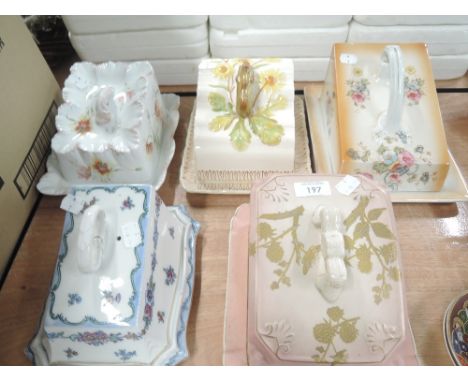 A selection of vintage ceramic cheese wedges including Losol Ware and W&amp;R