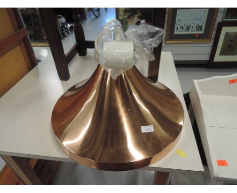 A copper effect light fitting