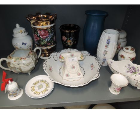 A selection of vintage ceramics including old country roses ginger jar