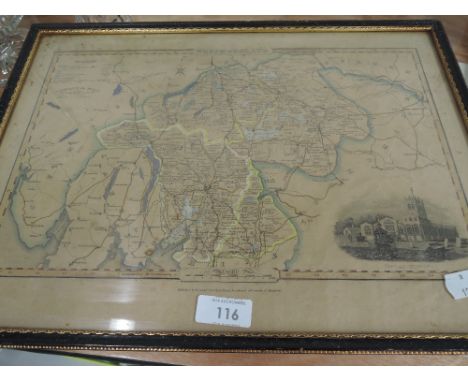 An early document for land act granted / Indenture local interest and vintage map print