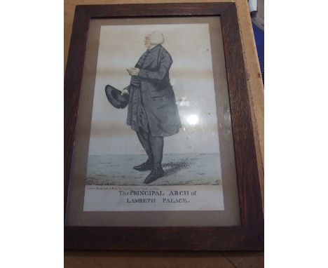 The Principal Arch of Lambeth Palace signed print in oak frame 14 x 10 inches