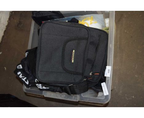 BOX OF MIXED WARES, ROLSON LIGHT, DUST MASKS, BICYCLE LOCK ETC
