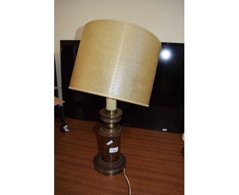 BRASS BASED TABLE LAMP WITH SHADE