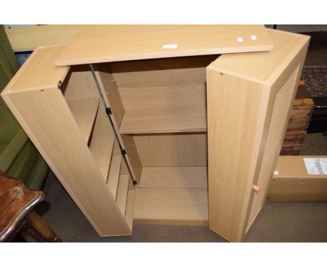 LIGHT WOOD EFFECT TWO-DOOR CABINET WITH SHELVED INTERIOR, 61CM WIDE