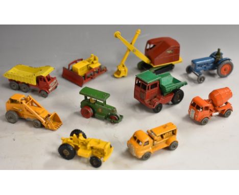 Matchbox Lesney Toys 1-75s - No 1 A1 Aveling Barford road roller, full canopy, tan driver, red wheels, tow hook;  2 Dumper Tr