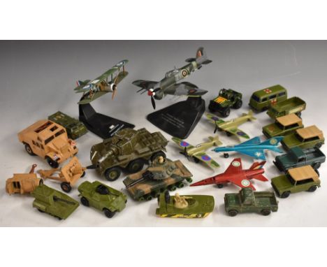 Die Cast Vehicles - Military Models,  Corgi Toys Quad Tractor, Ammunition limber and 25lbs field gun;  Dinky Toys, Saladin Ar