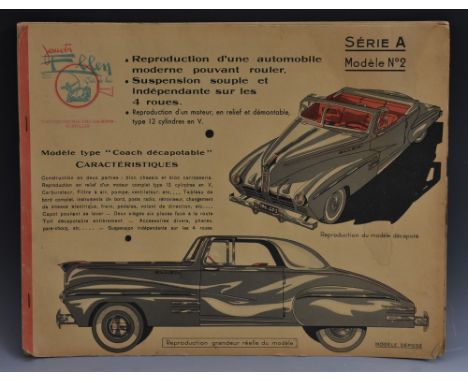 Automobilia - Jouets Ellen Série A Modèle No. 2 Continental Convertible Lincoln  cardboard model 'cut-out', unused in its ori