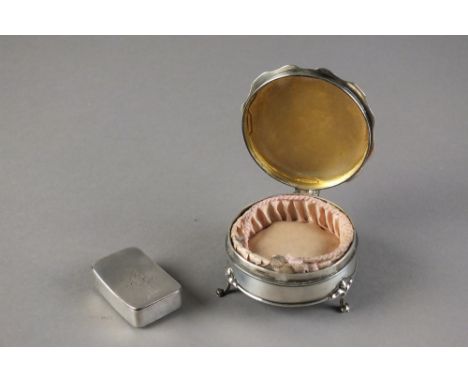 A George III silver snuff box, Joseph Willmore, Birmingham 1809, of plain polished rectangular form with engraved initials to