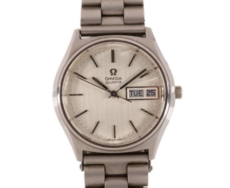 OMEGA - a Vintage stainless steel quartz bracelet watch, ref. 196.0065, circa 1973, silvered dial with baton hour markers, sw