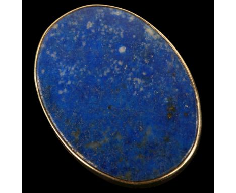 NIELS ERIK FROM - a Danish modernist sterling silver and lapis lazuli panel ring, setting height 25.8mm, size O, 7.9gNo damag