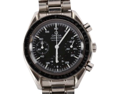 OMEGA - a stainless steel Speedmaster Reduced automatic chronograph bracelet watch, ref. 3510.50.00, circa 1998, black dial w