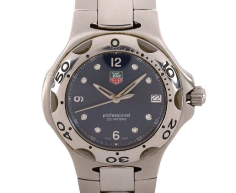TAG HEUER - a stainless steel Kirium Professional 200M quartz bracelet watch, ref. WL1113-0, circa 1999, blue dial with lumin