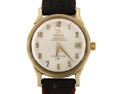 OMEGA - a gold plated stainless steel Constellation automatic wristwatch, ref. 168.005, circa 1966, silvered dial with gilt A