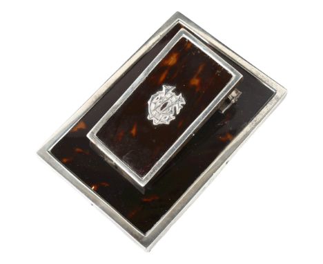 A late Victorian silver-mounted blonde tortoiseshell desk paperclip, by J Batson & Son, hallmarks London 1900, retailed by Lu