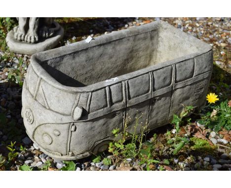 Composite planter modelled as a VW Campervan, width approx 50cm
