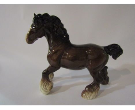 A Beswick Cantering Shire horse in brown gloss, model no. 975