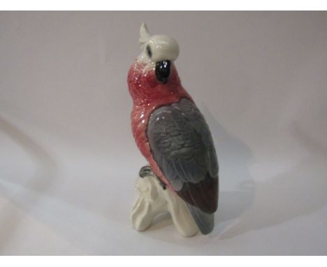 A Beswick large Cockatoo in pink/grey gloss, model no. 1818 (repaired)