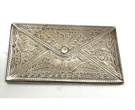 A nice quality Edwardian novelty silver Calling Card Case made in the form of an envelope with hinged lid, makers Adie &amp; 