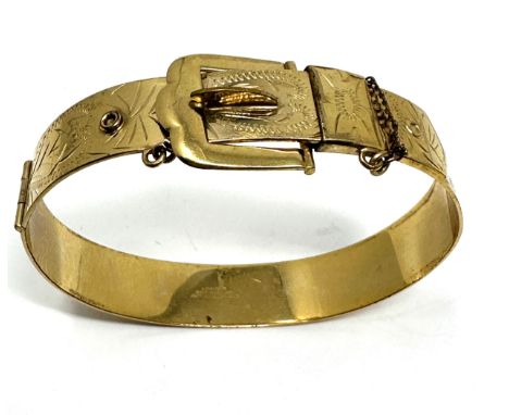 Vintage 1/20th 12ct gold buckle bangle weight 21g 