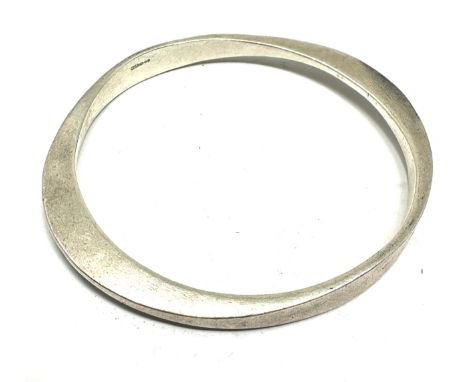 Vintage Sterling Silver Modernist Bangle Bracelet weight 40g 