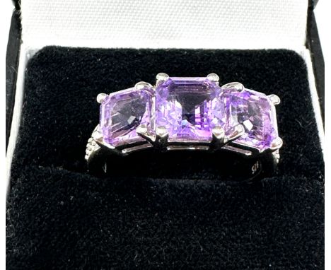 Gemporia Moroccan Amethyst Ring with White Topaz in Sterling Silver 3.64cts WITH C.O.A 