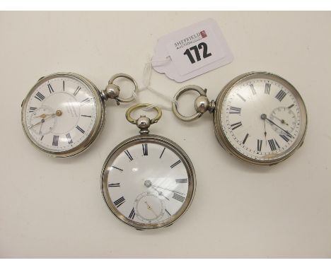 J. Langdon &amp; Co Chronometer Lever; An Openface Pocketwatch, the signed dial with black Roman numerals and seconds subsidi