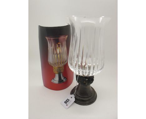 A Hallmarked Silver and Glass 'The York Minster Restoration Candle Lamp', HM, London 1989, engraved to the base "Number 174 o