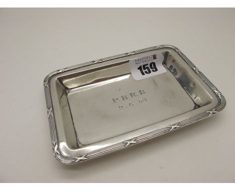 Asprey; A Hallmarked Silver Trinket Dish, Charles &amp; Georeg Asprey, London 1908, of rectangular form with ribbon and reed 