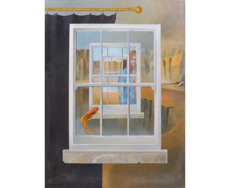 John Voss, Beachcomber, oil on canvas, signed, inscribed on the reverse, 91x71cm, unframed, mounted on stretchers; Windows, o