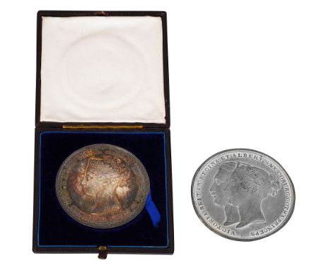 A cased Royal Agricultural Society silver prize medalby William Wyon, 1889, diademed bust of Victoria facing left, rev arms o