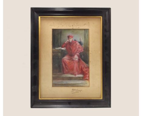 ECCLESIASTICAL PORTRAIT. A watercolour portrait of a Cardinal. Indistinctly signed & dated.