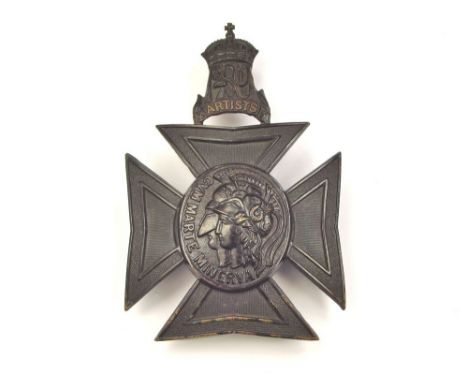 ARTISTS RIFLES. An Artists Rifles, 20th Middlesex Regiment, blackened helmet plate. Height 11cm