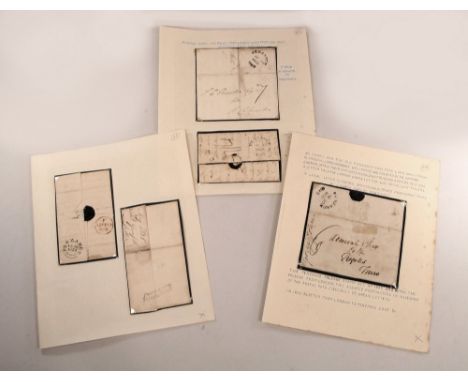 CORNISH POSTAL HISTORY. Five early 19th century Penzance stamps, including a Penzance Penny Post.