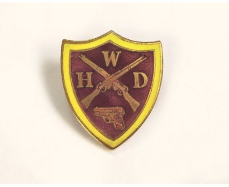 WWII W.H.D. BADGE. A WWII Women's Home Defence' brass & enamel badge by Collins.