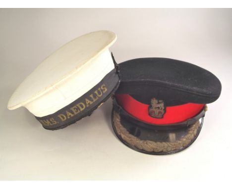 MILITARY HATS.An Elizabeth II Canadian Army officers hat & a Fleet Air Arm 'HMS Daedulus' sailors hat.