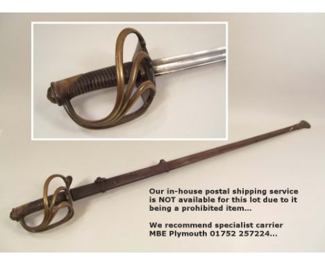 SWORD. A French 1822 pattern cavalry sword with scabbard. Total length of sword 1130cm. Note: Our postal shipping service NOT
