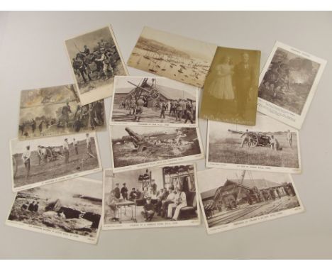 POSTCARDS.Seven unused postcards with scenes of the Royal Garrison Artillery camp, Lydd, Kent c1913 & five other military rel
