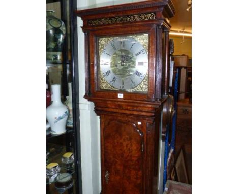 Antique oak and Pollard oak eight day longcase clock having square brass and silvered dial, inscribed Thomas Moss, Frodsham