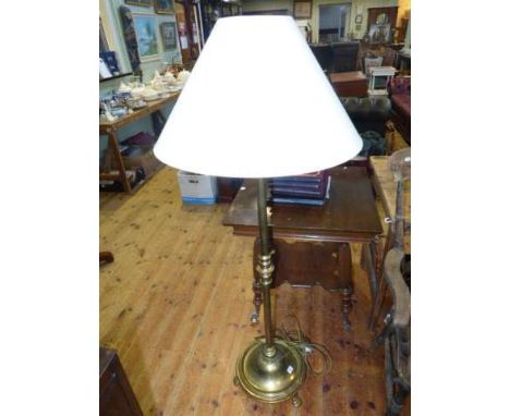 Brass turned column standard lamp