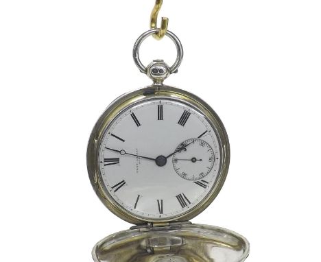 Dent, London silver fusee lever hunter pocket watch, London 1842, signed three-quarter plate movement, no. 563, signed and nu