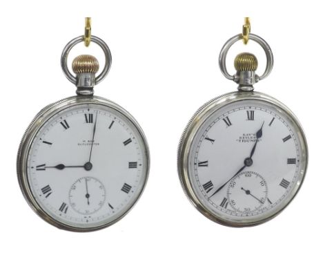 Kay's Keyless 'Triumph' silver lever pocket watch, 15 jewel movement, the dial with Roman numerals and subsidiary seconds, wi