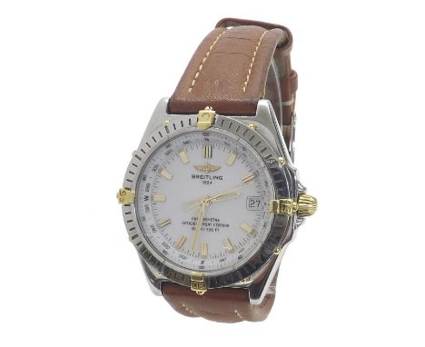 Breitling Wings Chronometre automatic stainless steel gentleman's wristwatch, ref. B10350, serial no. 72305, rotating bezel, 