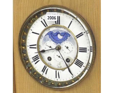 Perpetual calendar movement, the 7.25" white chapter ring enclosing a recessed centre with perpetual dials and moon phase, wi
