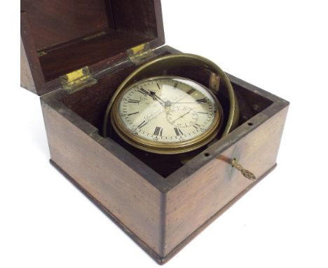 English two day marine chronometer, the 3.25" silvered dial signed Parkinson & Frodsham, Change Alley, London, no. 2637, with