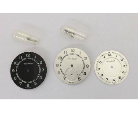 Three Jaeger LeCoultre gentleman's wristwatch dials, two with hands