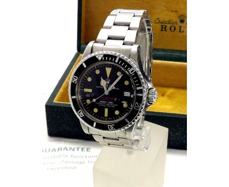 Fine and rare Rolex Oyster Perpetual Sea-Dweller 'Double Red' Submariner 2000 stainless steel gentleman's bracelet watch, ref